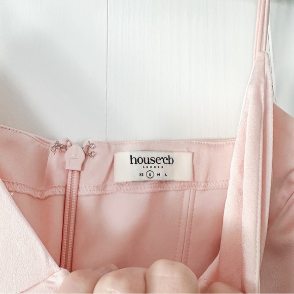 House of CB Gisele Midi Dress Peony Satin Corset Size Small NWT - Picture 7 of 14